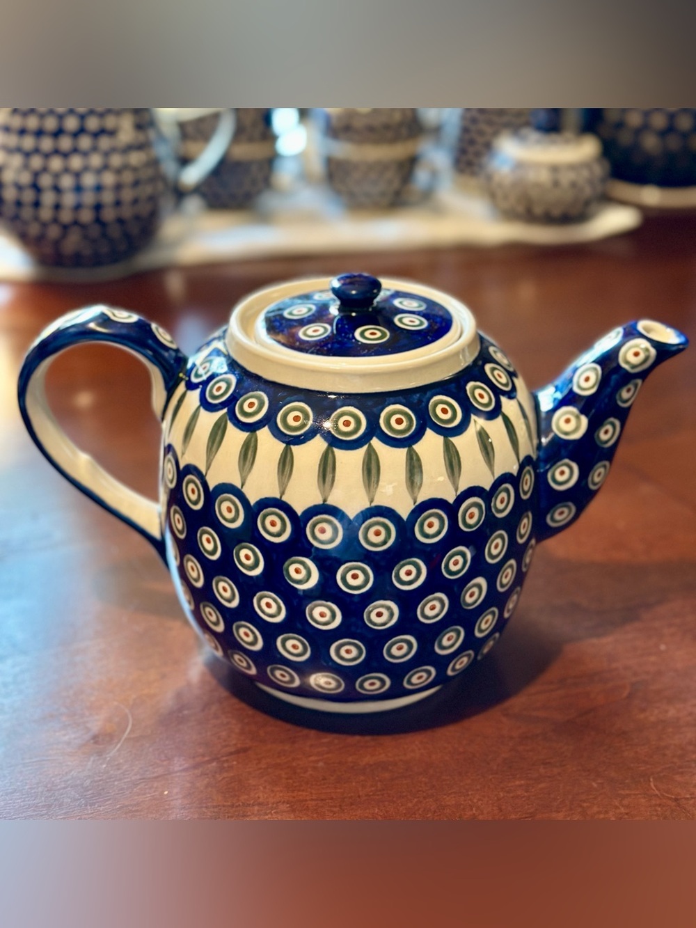 Vintage Bolesławiec Hand-Painted 2qt Tea Pot Made In Poland Excellent Condition - Picture 2 of 4